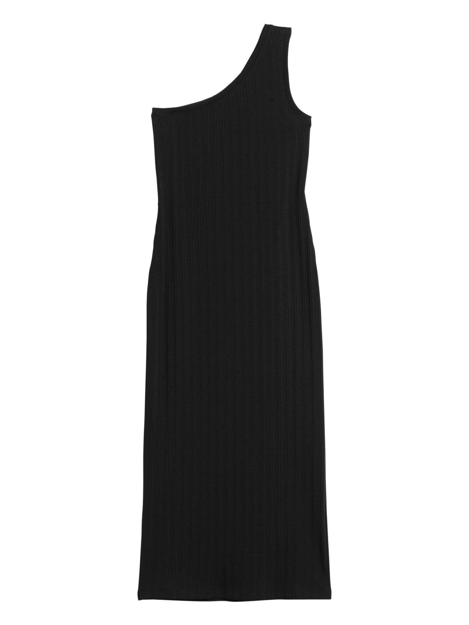 Ribbed One-Shoulder Midi Dress