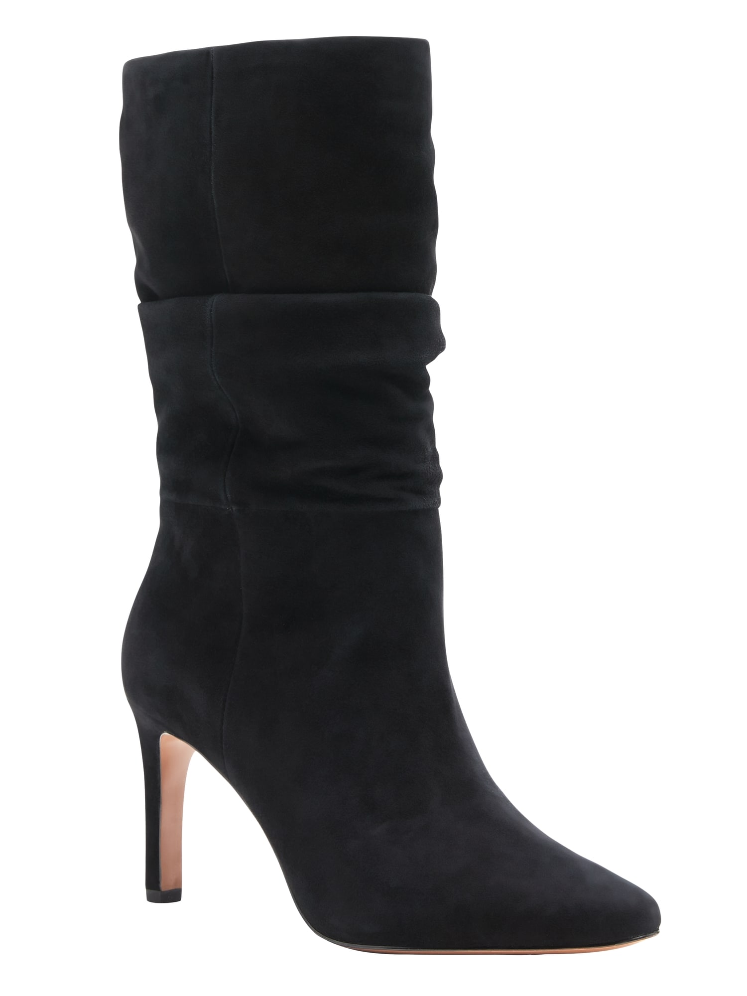 Suede High-Heel Slouchy Boot