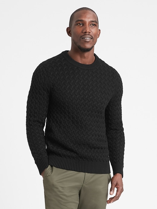 SUPIMA Cable Knit Sweater Banana Republic