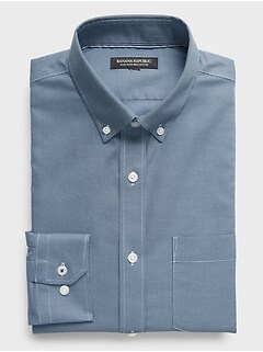 Standard-Fit Non-Iron Dress Shirt with Button-Down Collar