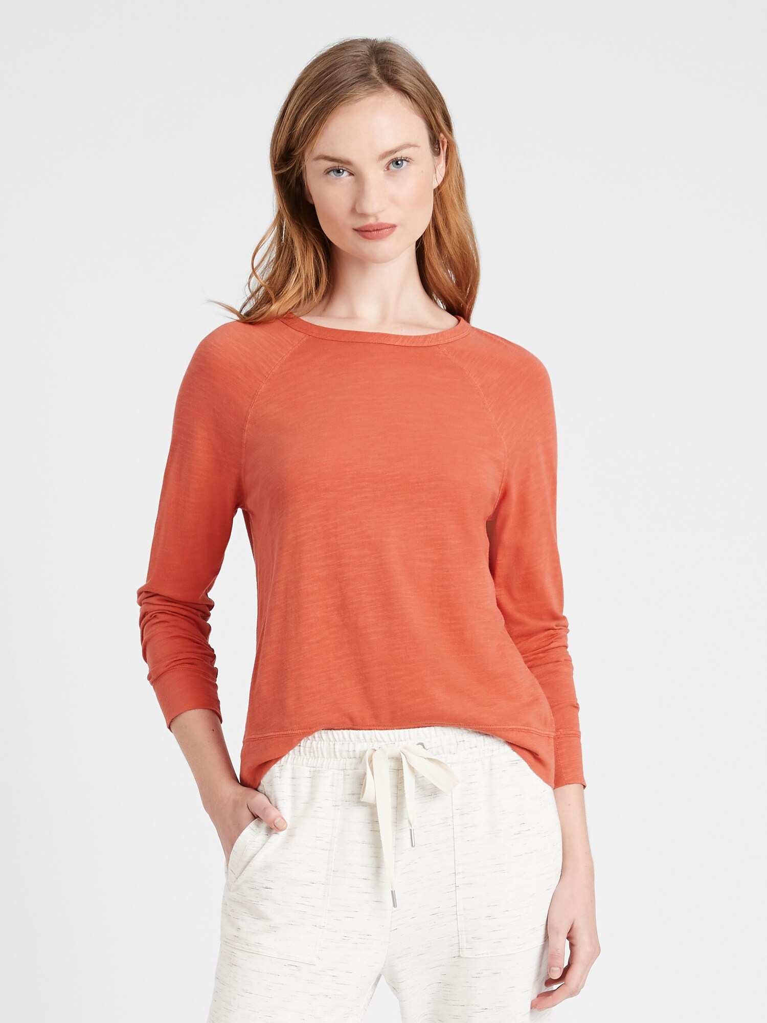 Slub Cotton-Modal Raglan T-Shirt | Banana Republic