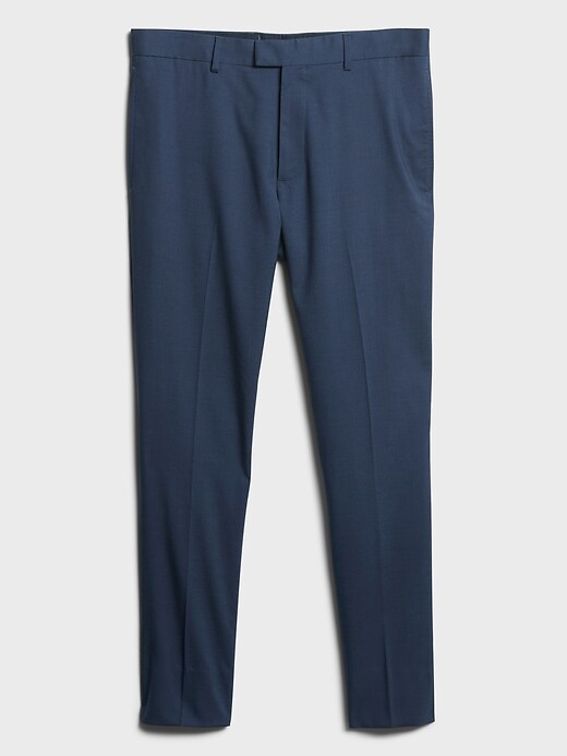 L'image numéro 5 présente Pantalon uni extensible en coton sans repassage, coupe étroite