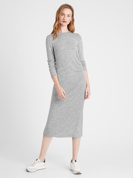 Petite Luxespun Side Ruched Dress Banana Republic