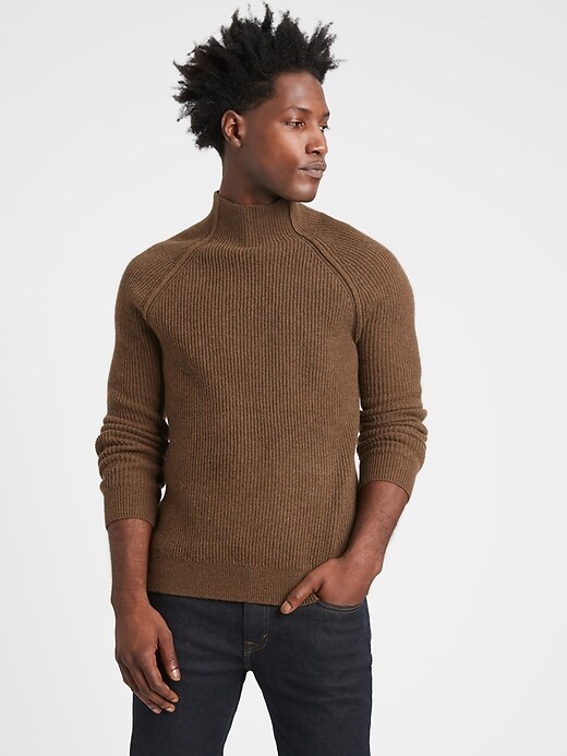 Italian Wool Blend Mock Neck Sweater Banana Republic