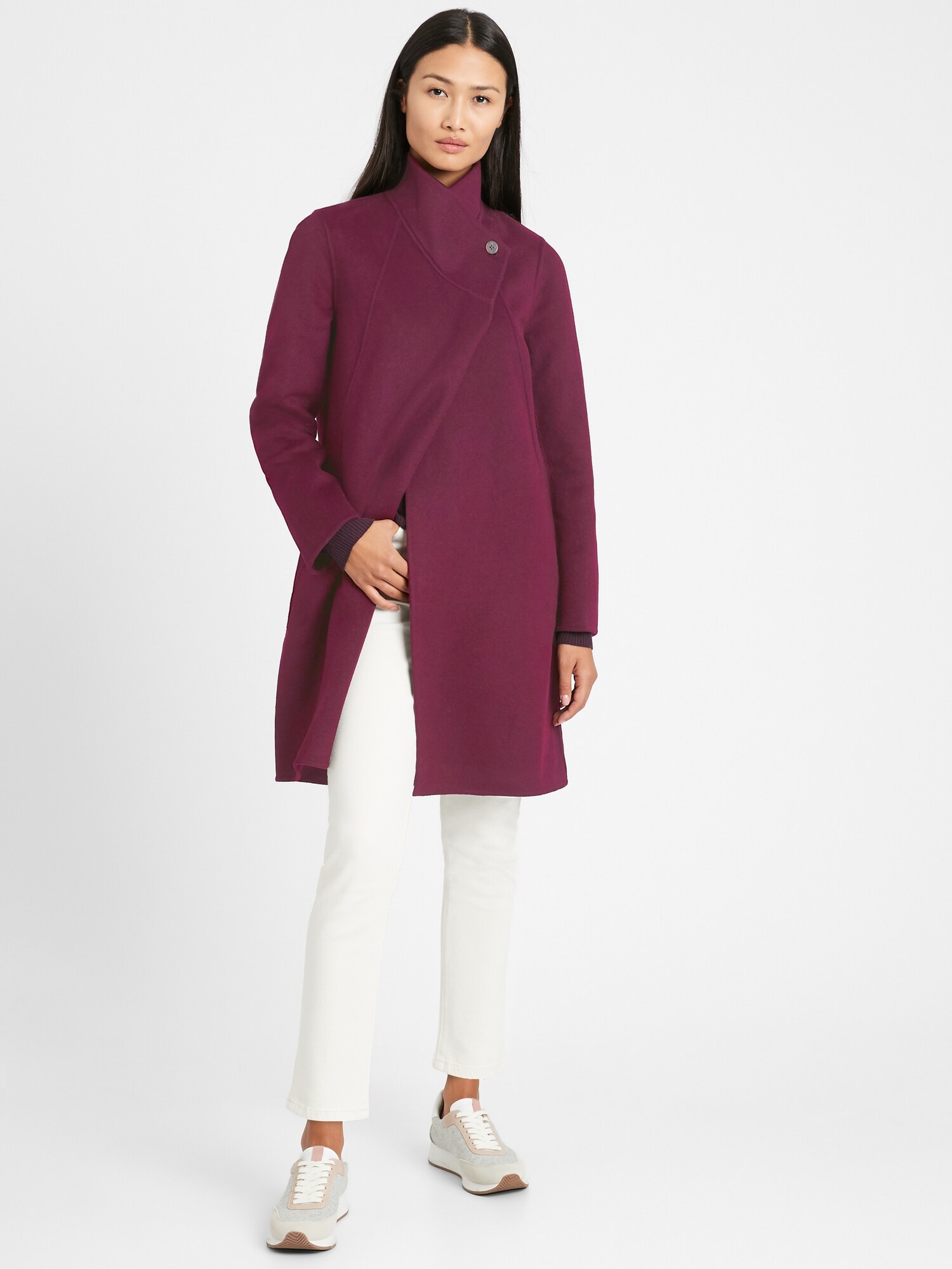 Petite Double-Faced Cocoon Coat