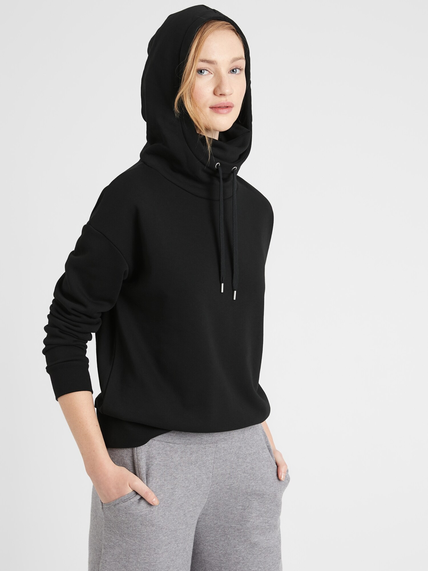 French Terry Face-Shield Hoodie