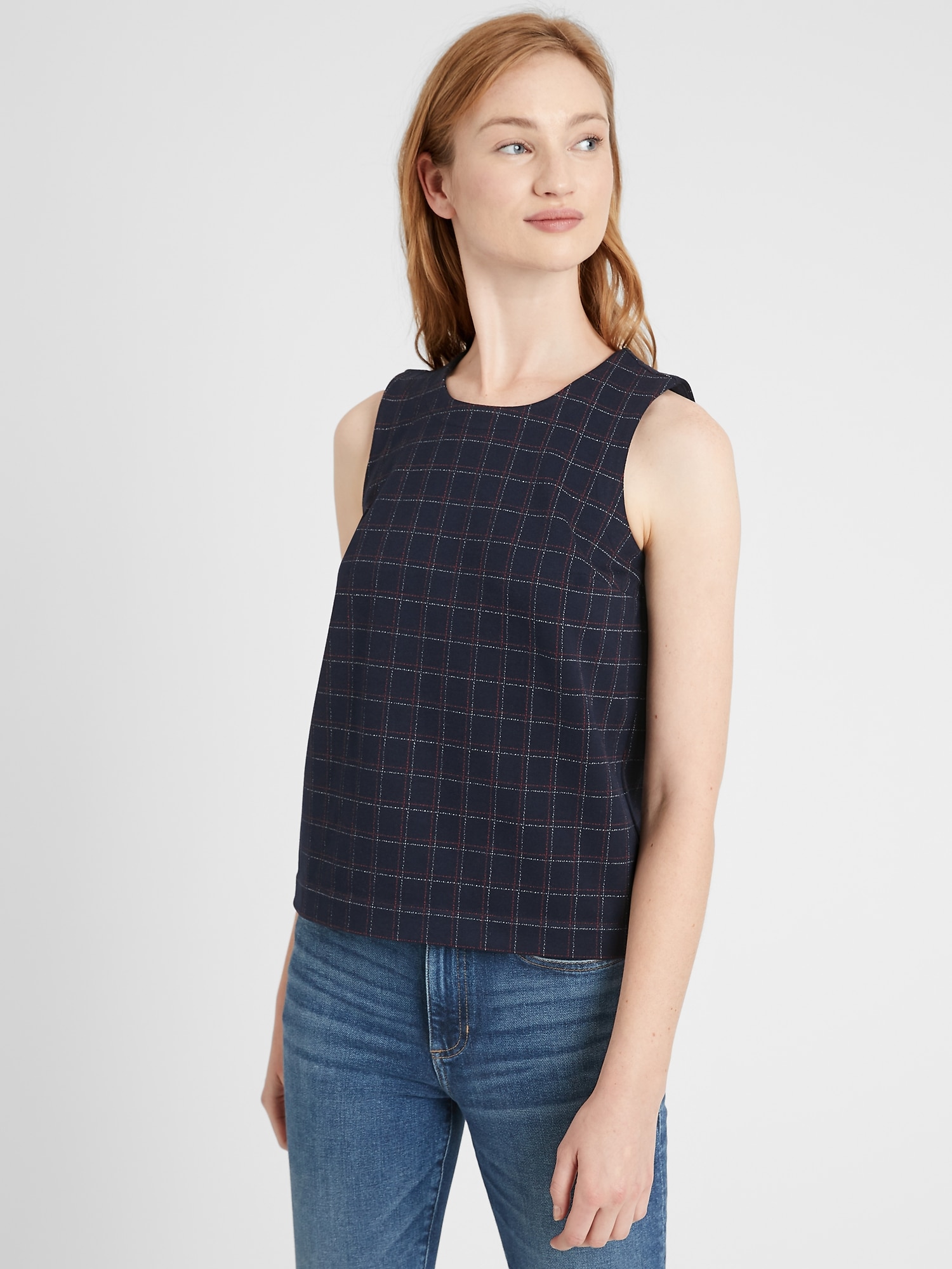Plaid Cropped Shell