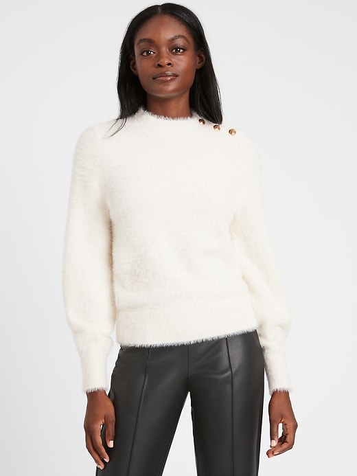 Fuzzy Puff Sleeve Sweater Banana Republic