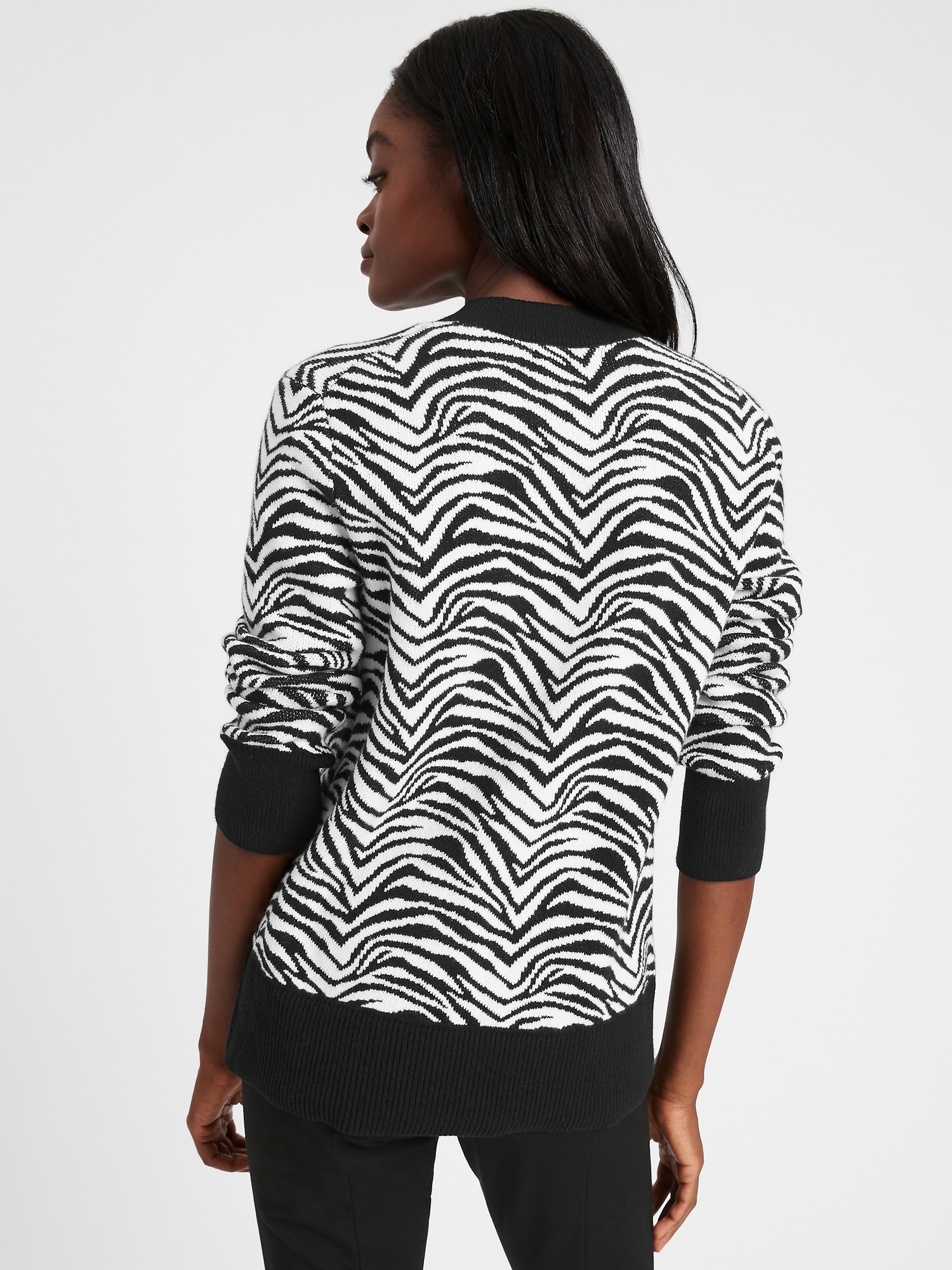 Zebra print clearance jumper