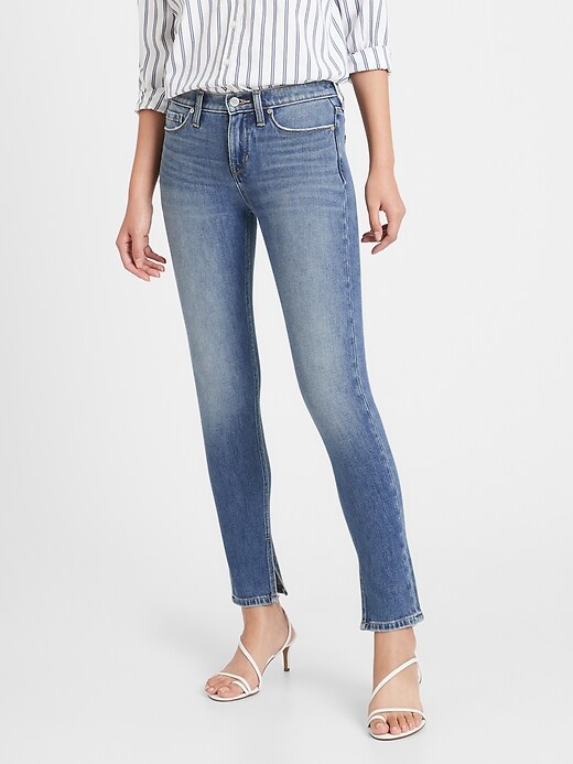 Image number 5 showing, Petite Mid-Rise Skinny Jean with Split-Hem