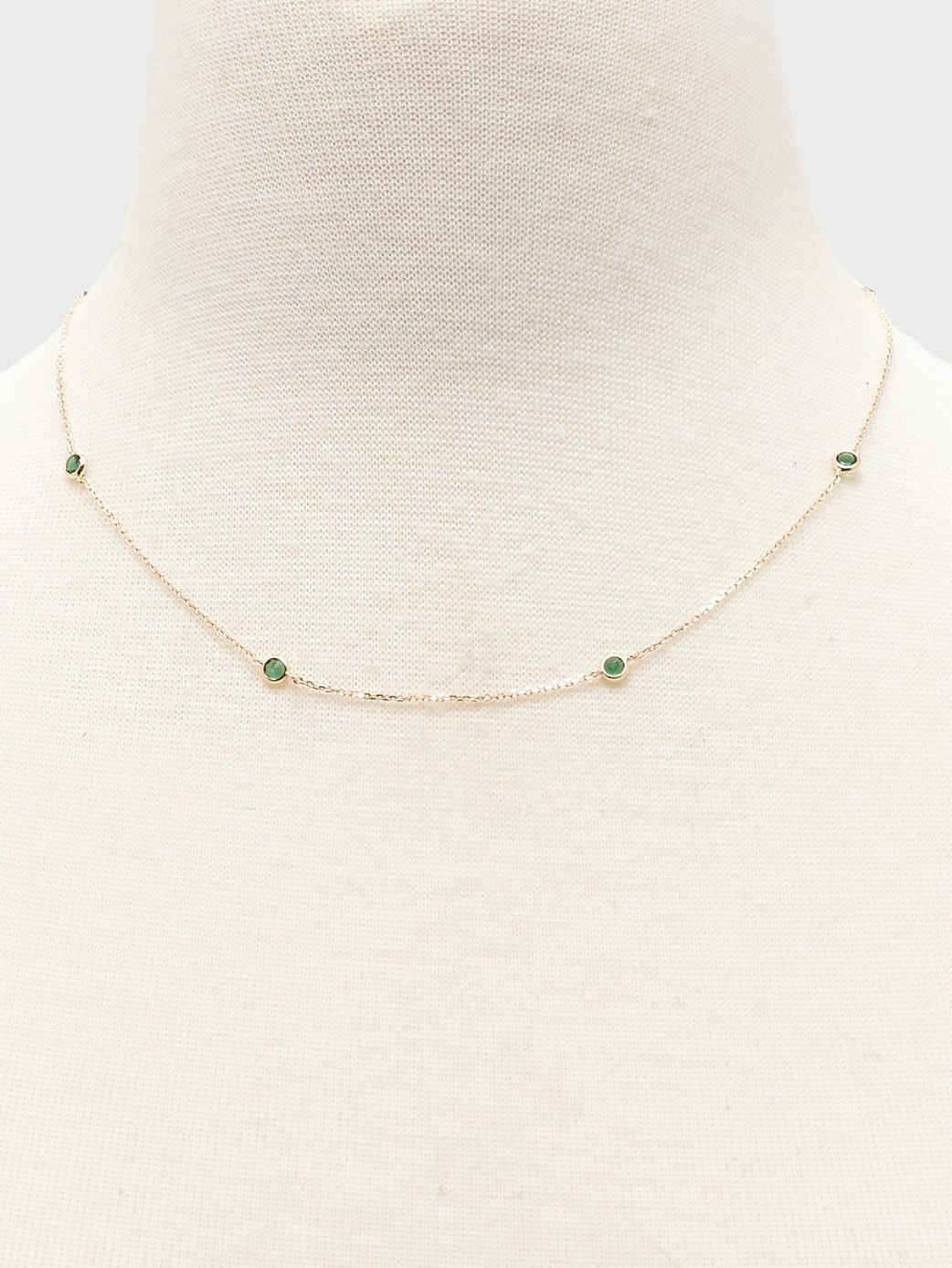 Emerald Bezel Set Necklace