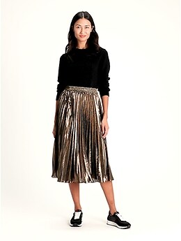 Metallic pleated skirt banana republic sale