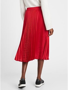 Banana republic red pleated skirt hotsell