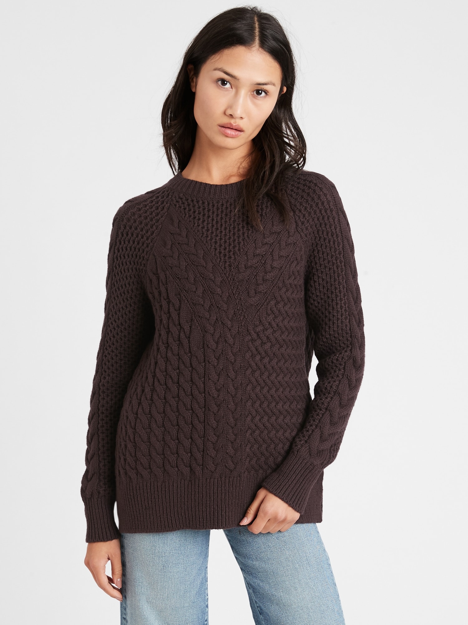 Cable-Knit Sweater Tunic