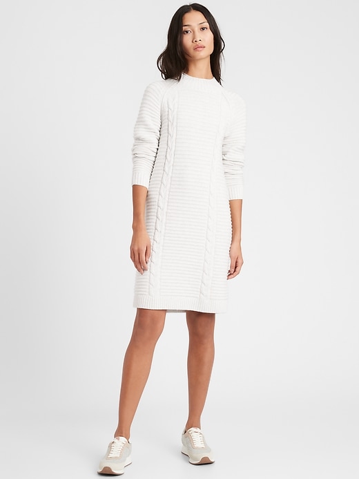 Plus Recycled Cable Knit Sweater Dress