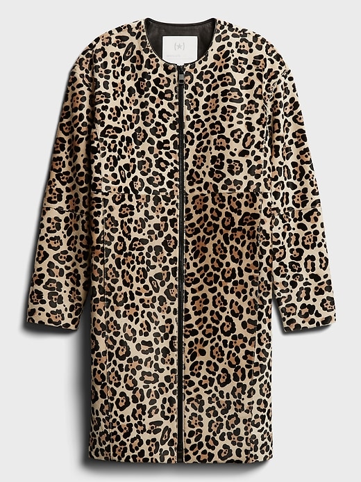 L'image numéro 4 présente Manteau de cuir de veau à motif léopard Heritage