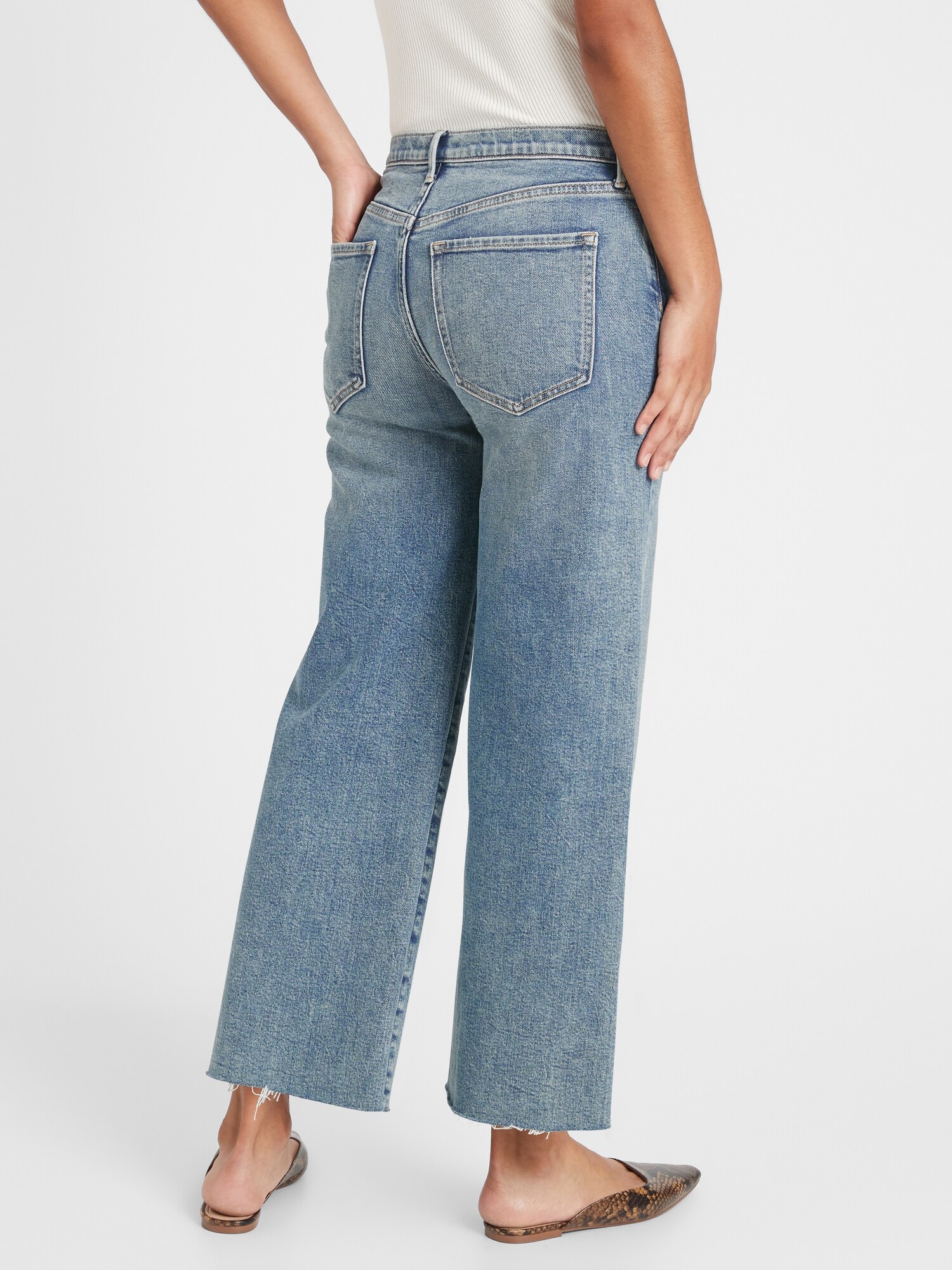 crop wide leg jeans