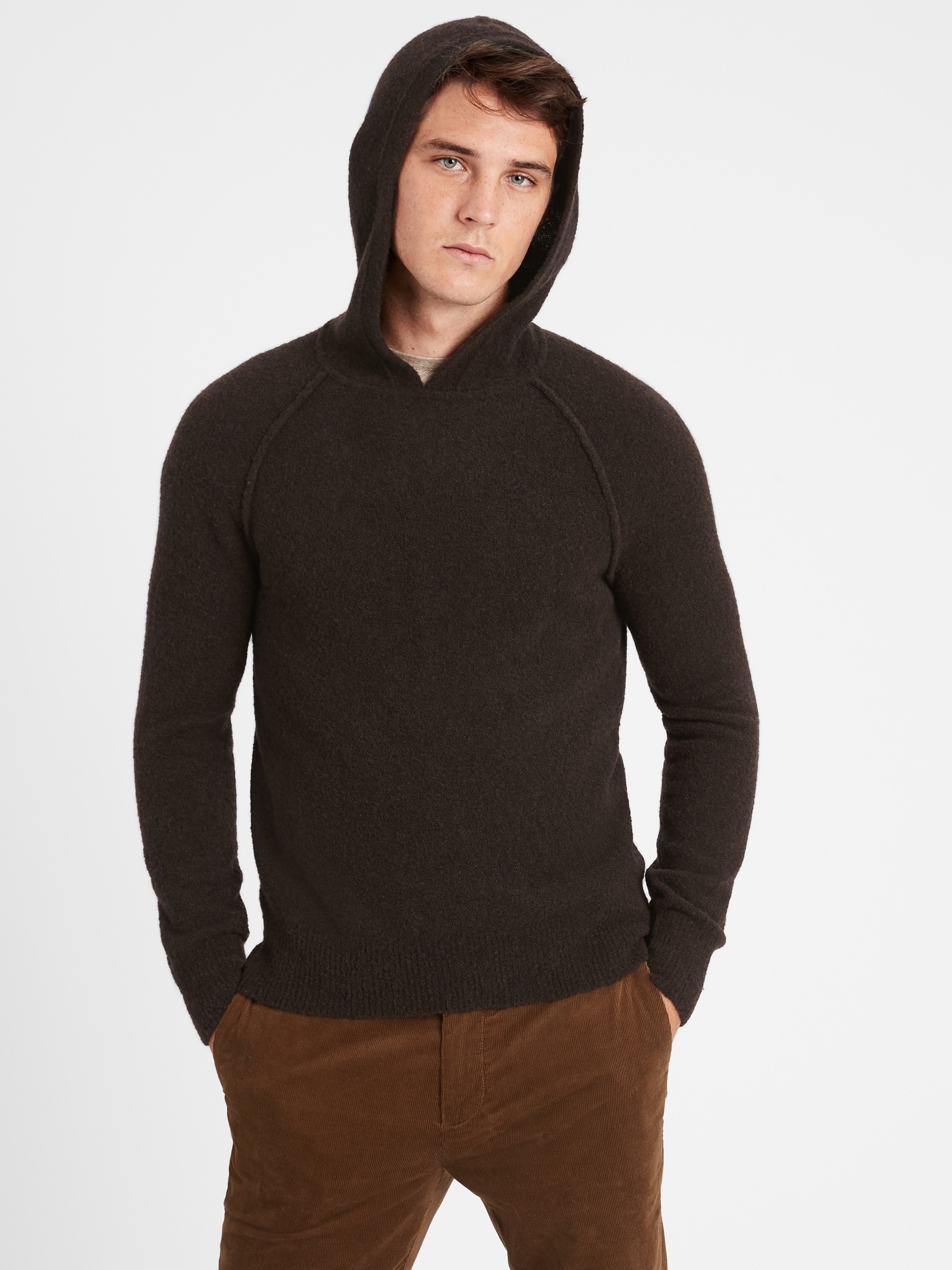 Wool-Blend Sweater Hoodie