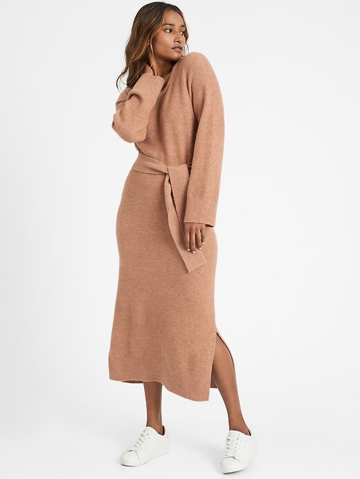 Flare sleeve sweater dress best sale