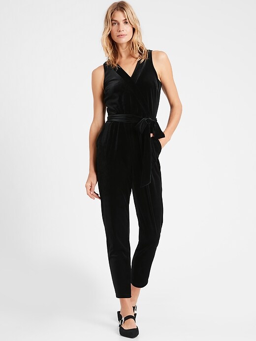 Banana republic velvet cropped jumpsuit online