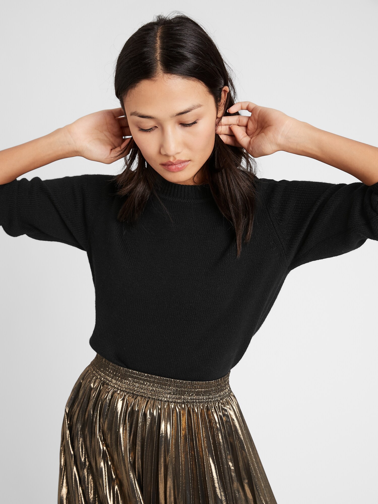 chunky crew neck sweater