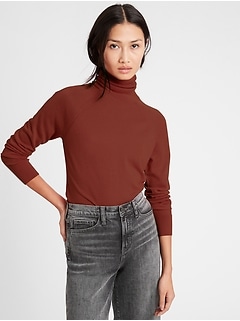 women's merino wool mock turtleneck sweater