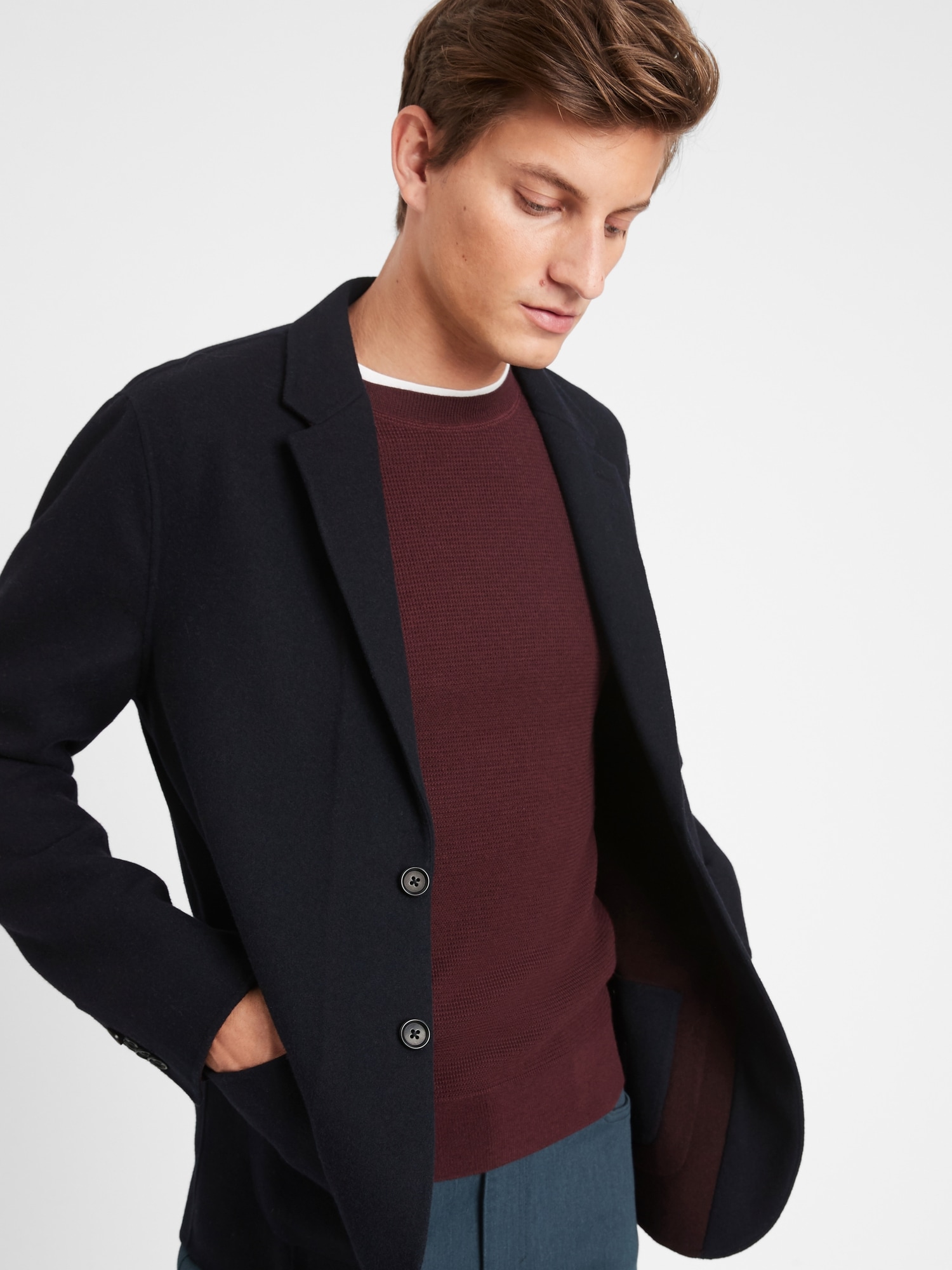 Unlined Wool-Blend Jacket