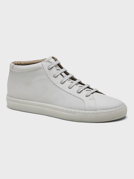 Richerd Perforated Leather Mid-Top Sneaker