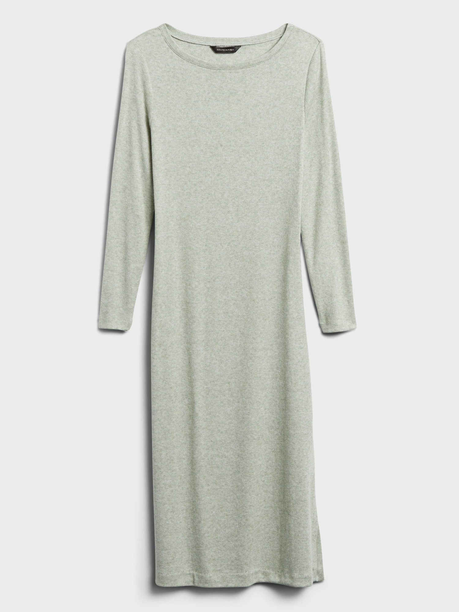 Ribbed-Knit Dress with Side Slit | Banana Republic