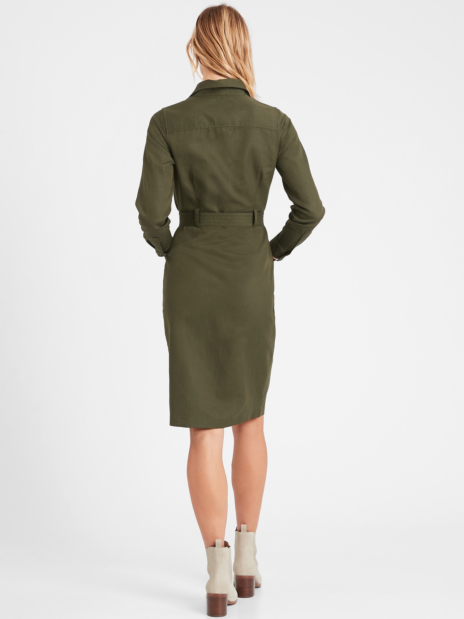 Cotton Trench Sheath Dress