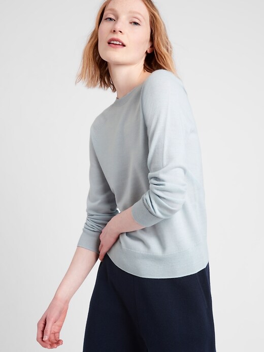 Petite Seamless Merino Crew-Neck Sweater in Responsible Wool | Banana  Republic