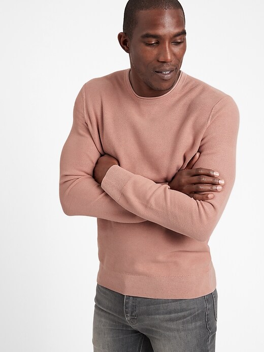 Cotton Waffle Knit Sweater Banana Republic