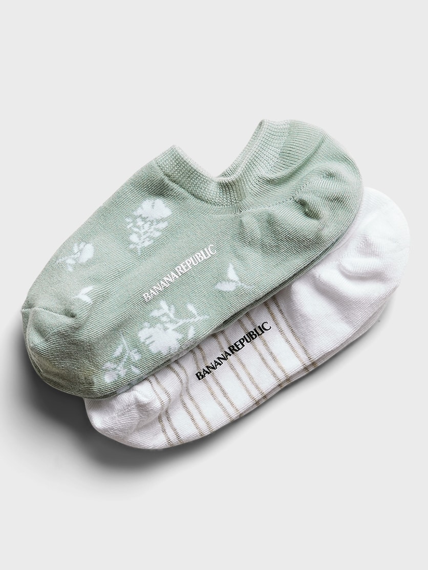 Floral No Show Sock 2-Pack