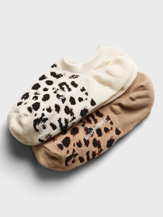 Chaussettes invisibles à motif léopard, 2 paires