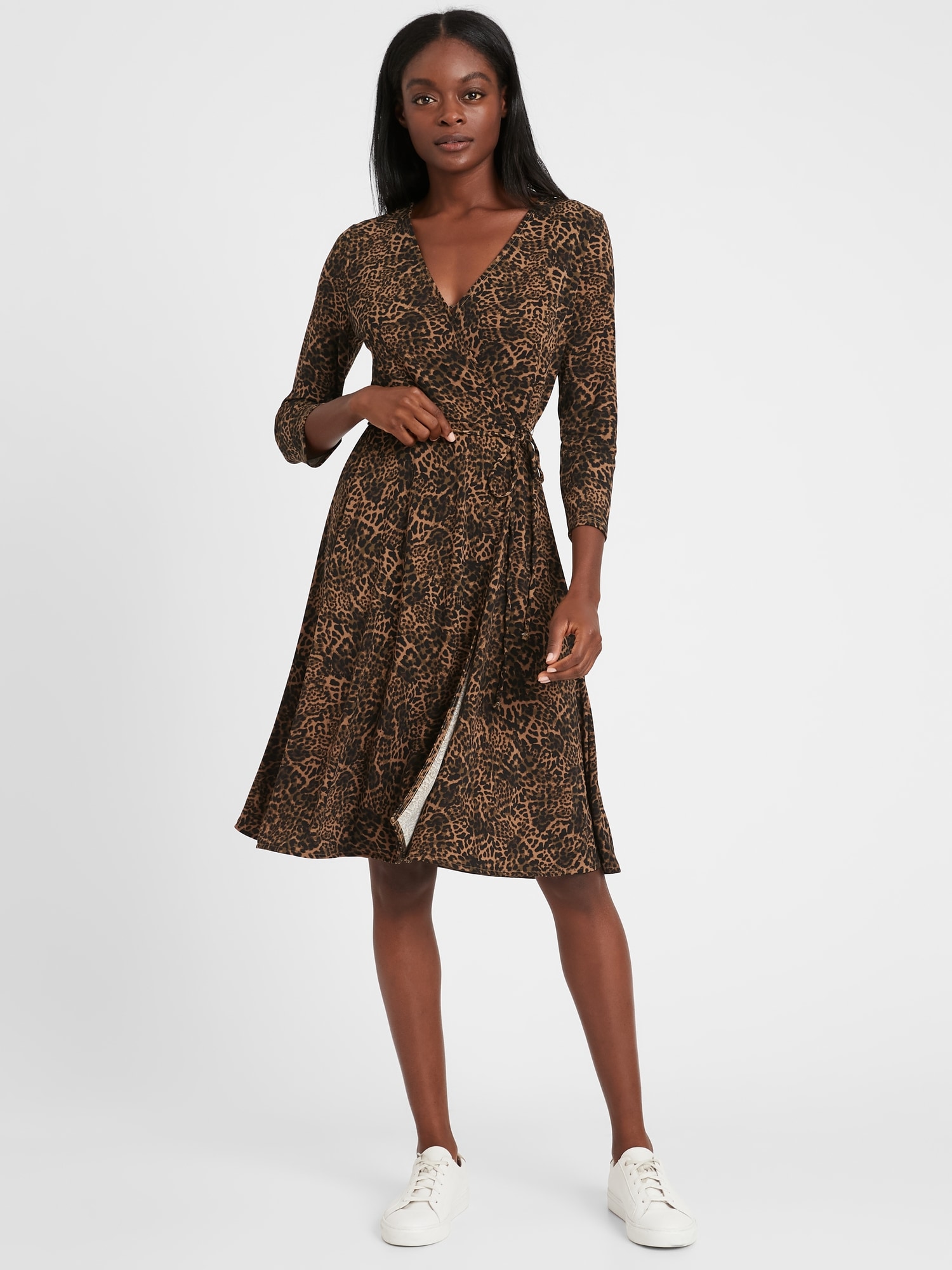 Banana republic black wrap dress online