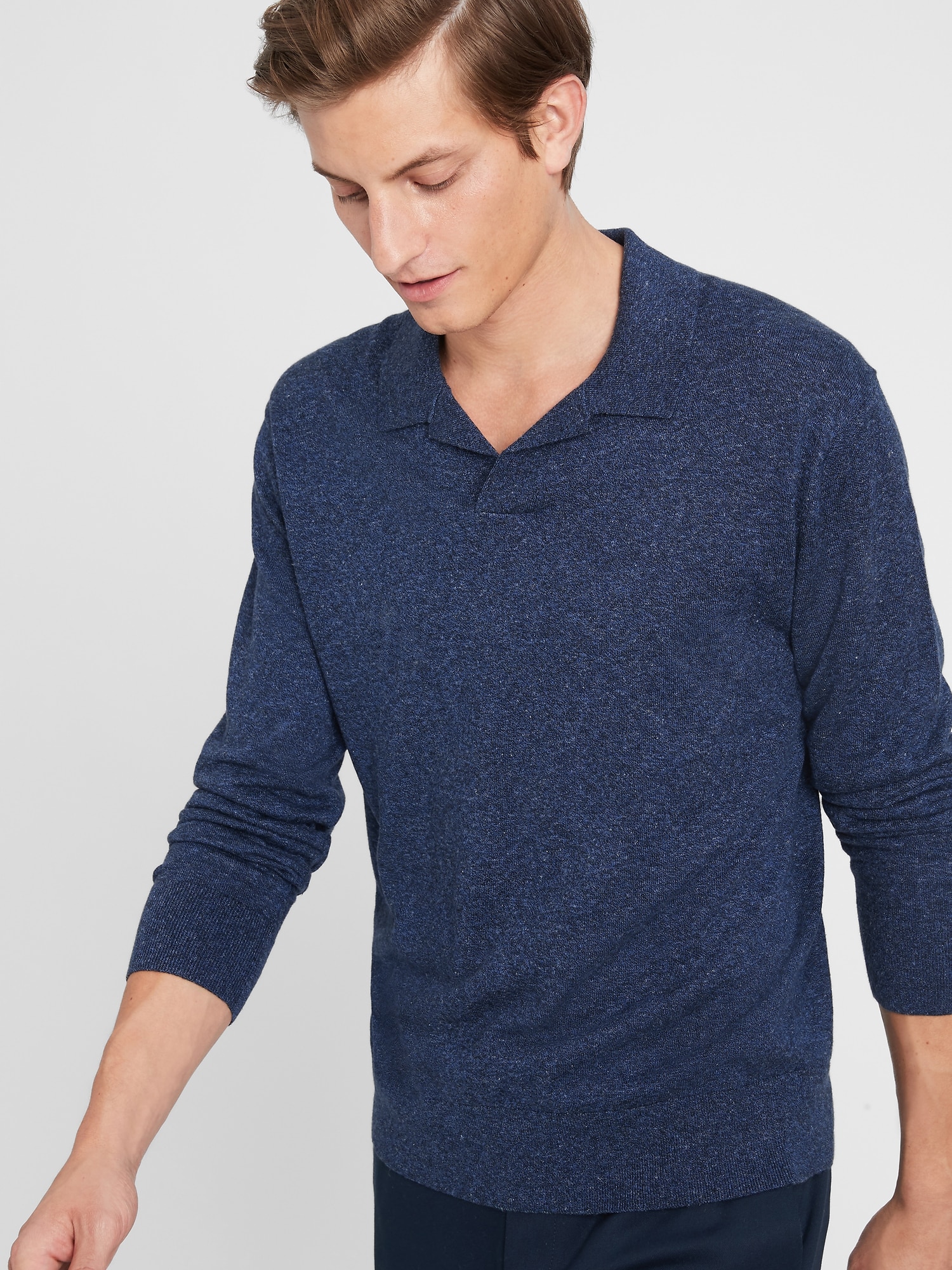 Performance Silk-Linen Sweater Polo