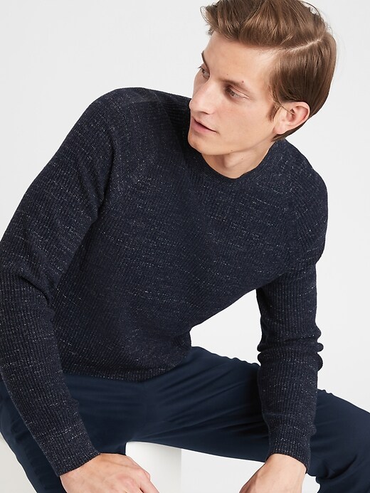 Cotton-Linen Crew-Neck Sweater