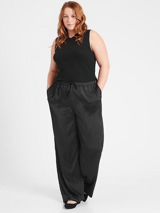 Plus Size Satin Wide Leg Pants Plus Size Pants Plus Size Trouser