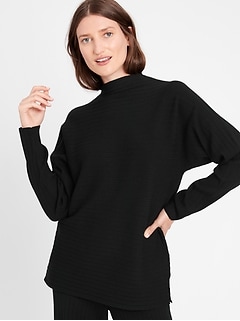 Petite Ribbed Funnel-Neck Sweater