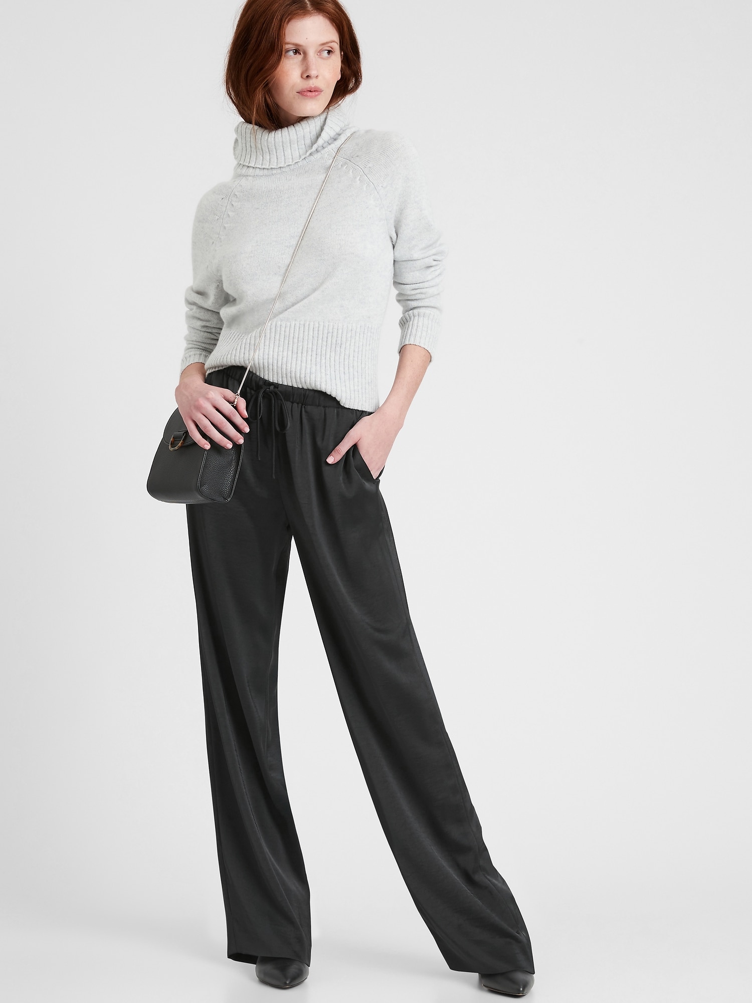Satin Pull-On Wide Leg Pant curated on LTK