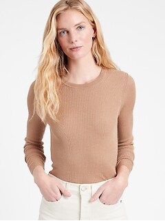 Crew-Neck Sweater with Silk