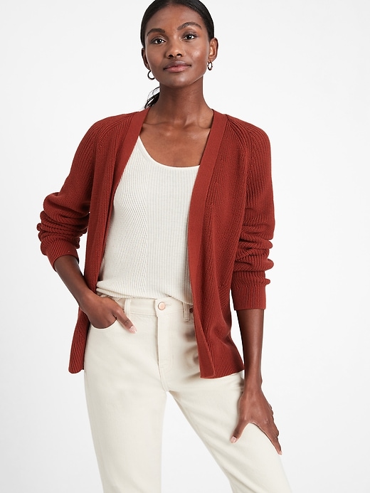 Organic Cotton Open Cardigan Sweater Banana Republic