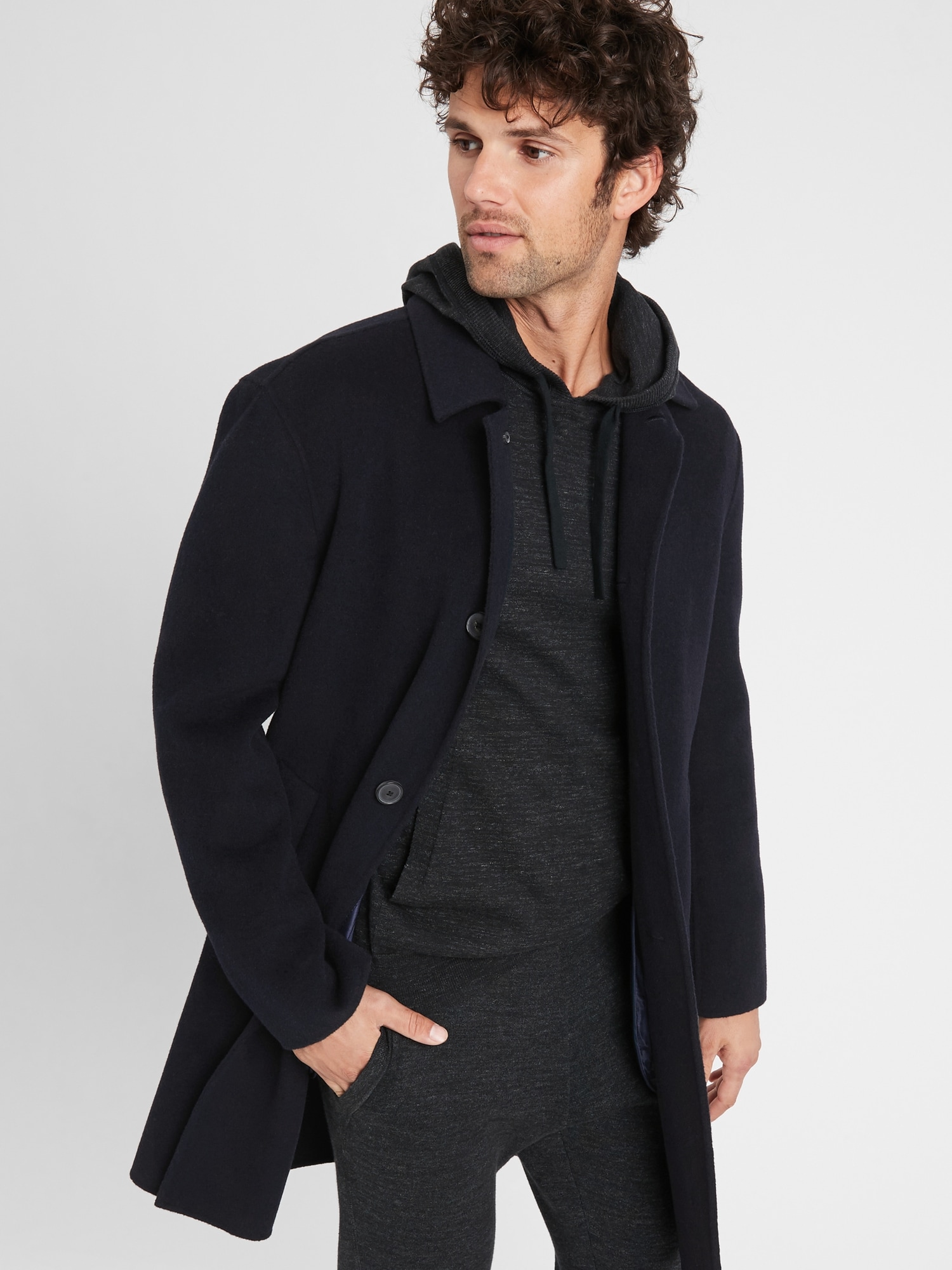 Unlined Recycled Wool-Blend Car Coat
