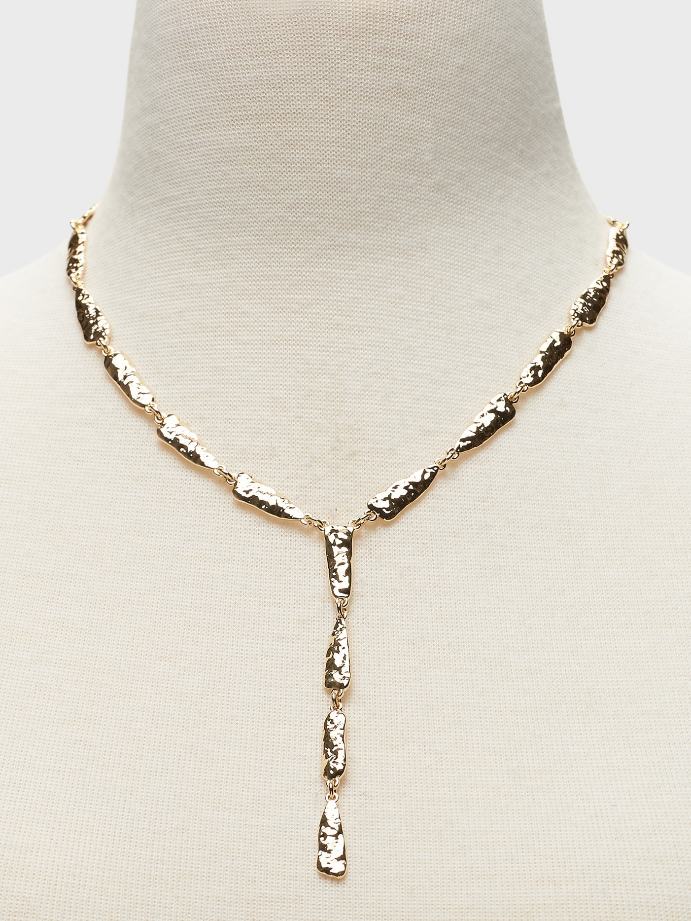 Crinkle Metal Y-Necklace