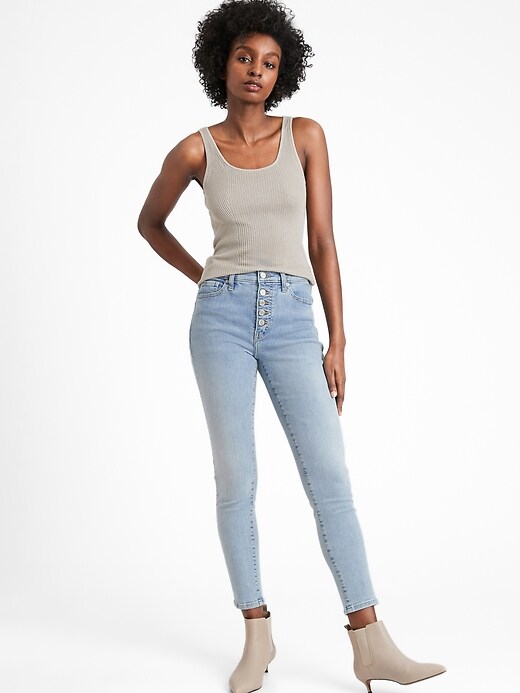 Image number 1 showing, High-Rise Skinny Jean with Button Fly