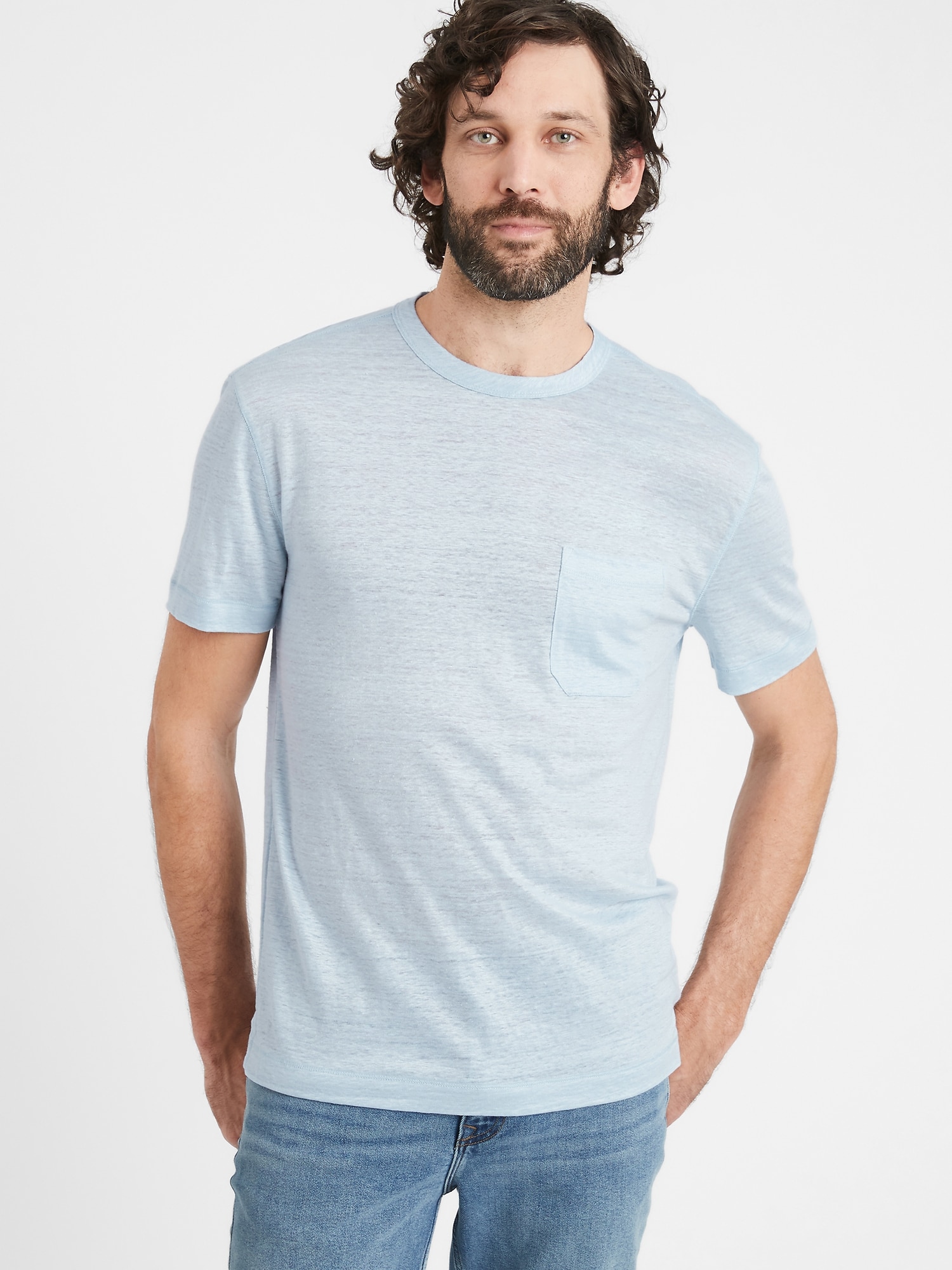 Linen Crew-Neck T-Shirt