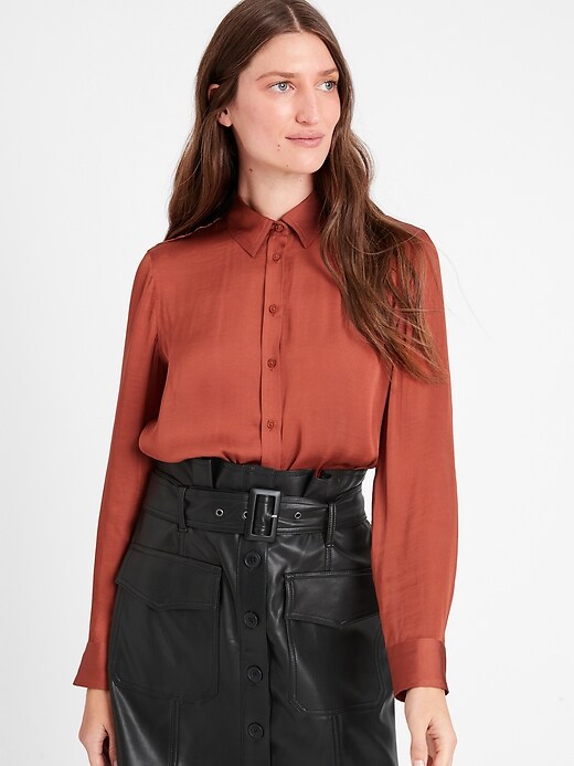 banana republic satin blouse