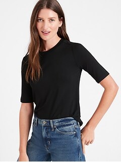 Petite Threadsoft Elbow-Sleeve T-Shirt