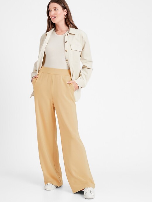 Petite Baby Terry Wide-Leg Lounge Pant