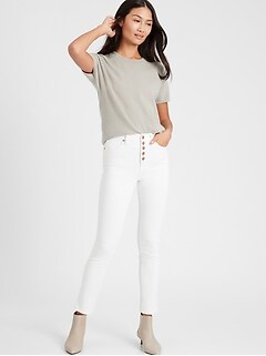 Petite High-Rise Slim Button-Fly Jean